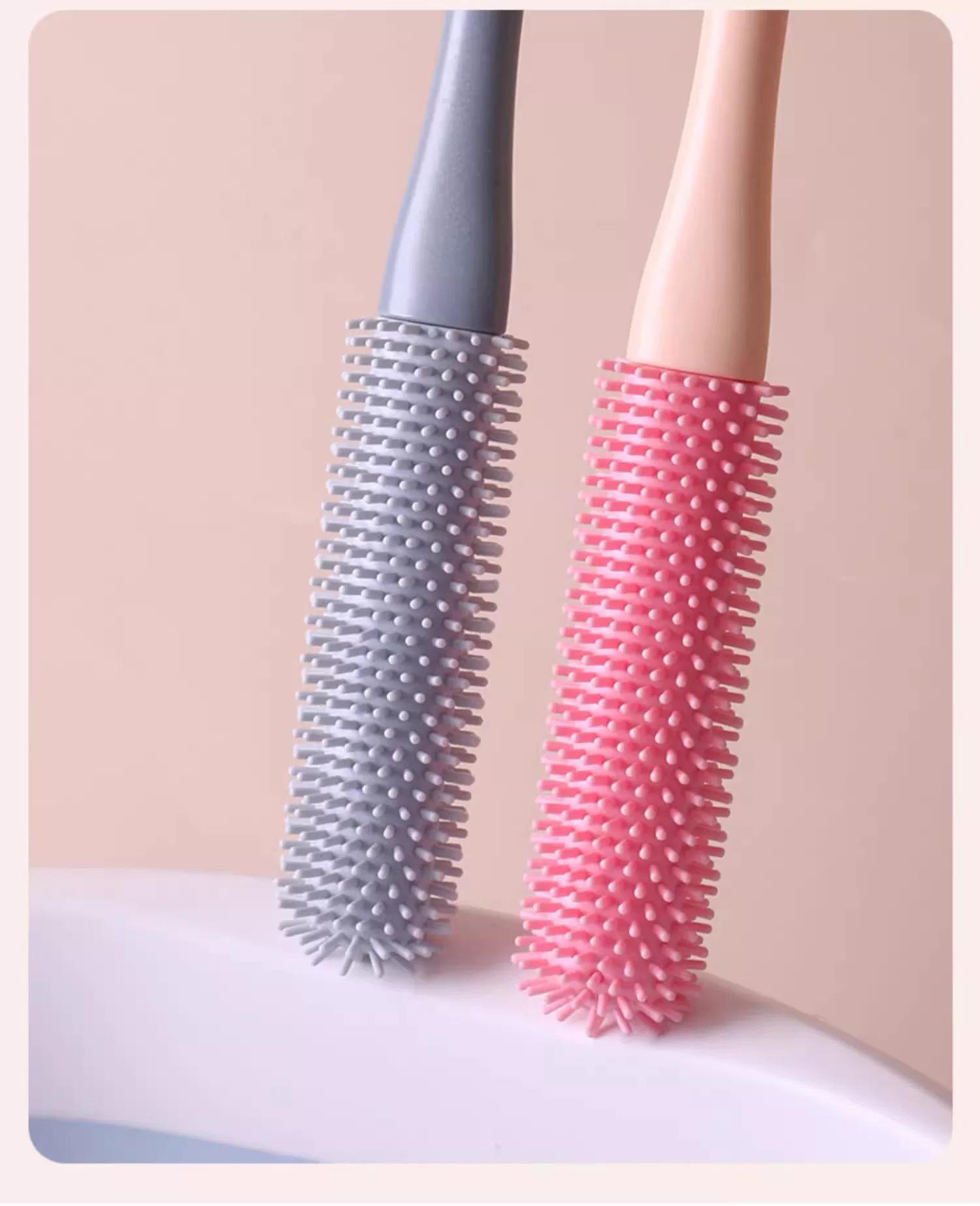 【S1】Toe Gap Cleaning Brush Long Handle Silicone Toe Crevice Cleaning Brush & Exfoliating Brush, Foot Scrubber in Shower Toe Cleaning Brush