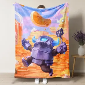 Clash Royale Mini Pekka Cute Soft Blankets Kids Plush Throw Pancakes Blanket Street Trend Couch Bed Flannel Bedspread Sofa Bed Cover  Christmas gift  Dream Weave Home Applies to Super soft  decorative sofa/sofa/bedroom