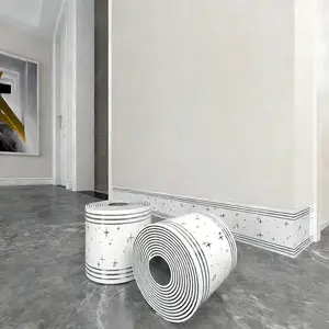 Self-Adhesive Baseboard Corner Strip Roll, Strong Adhesive Design, Easy DIY Installation, Wall Ceiling Floor Bathtub Shower Room, 3.93x196.85 Inches