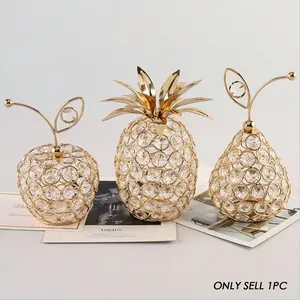 Crystal Pineapple Ornament, Realistic Fruit Craft, Glass Fruit Sculpture Desktop Decor, Room Decoration, Ramadan Decor, Home Decor, Bathroom Decor