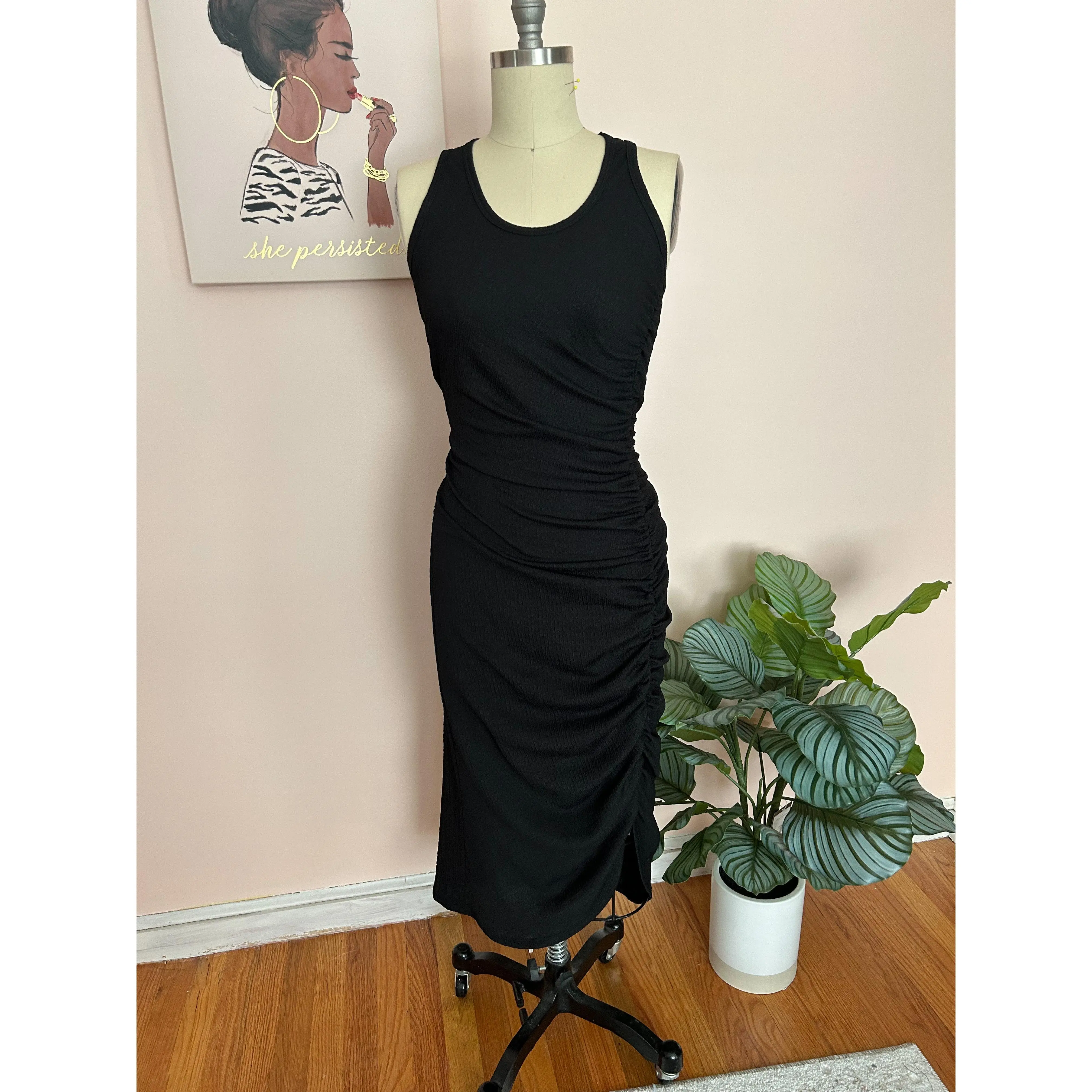 Midnights Ruched Midi Dress