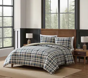 Eddie Bauer Port Gamble Blue Cotton Twin Comforter Set