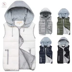 SHEEN Women's Puffer Vest Zip Up Quilted Padded Winter Sleeveless Hooded Vest Gilet Warm Jacket Outerwear Vest