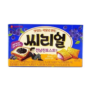 LOTTE Korea Blueberry Cheesecake Cereal Crisps 42g - "Ex-Boyfriend Toast" Flavor, Yogurt Bowl Topping, Korean Snack