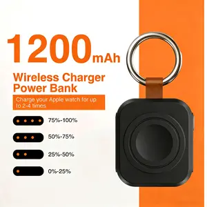 Portable Charger, 1200mah X-10 Mini Magnetic Charging Case with Cable, Travel External Battery Compatible with Apple Watch/AirPods