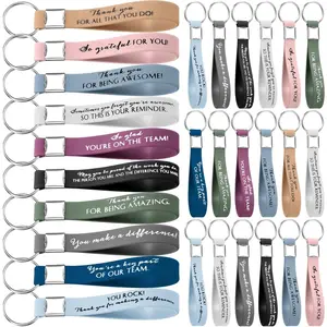 30 Pack Thank You Keychain Bulk Christmas Employee Appreciation Gift Inspirational Silicone Key Ring for Coworker Team