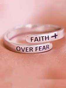 Elegant Letter Decor Cuff Ring, Alphabet Design Ring, Fashion Accessories for Both Men & Women, Casual Jewelry for Party, Daily Clothing Decor, Trendy All-match & Exquisite Jewelry for Birthday Gift