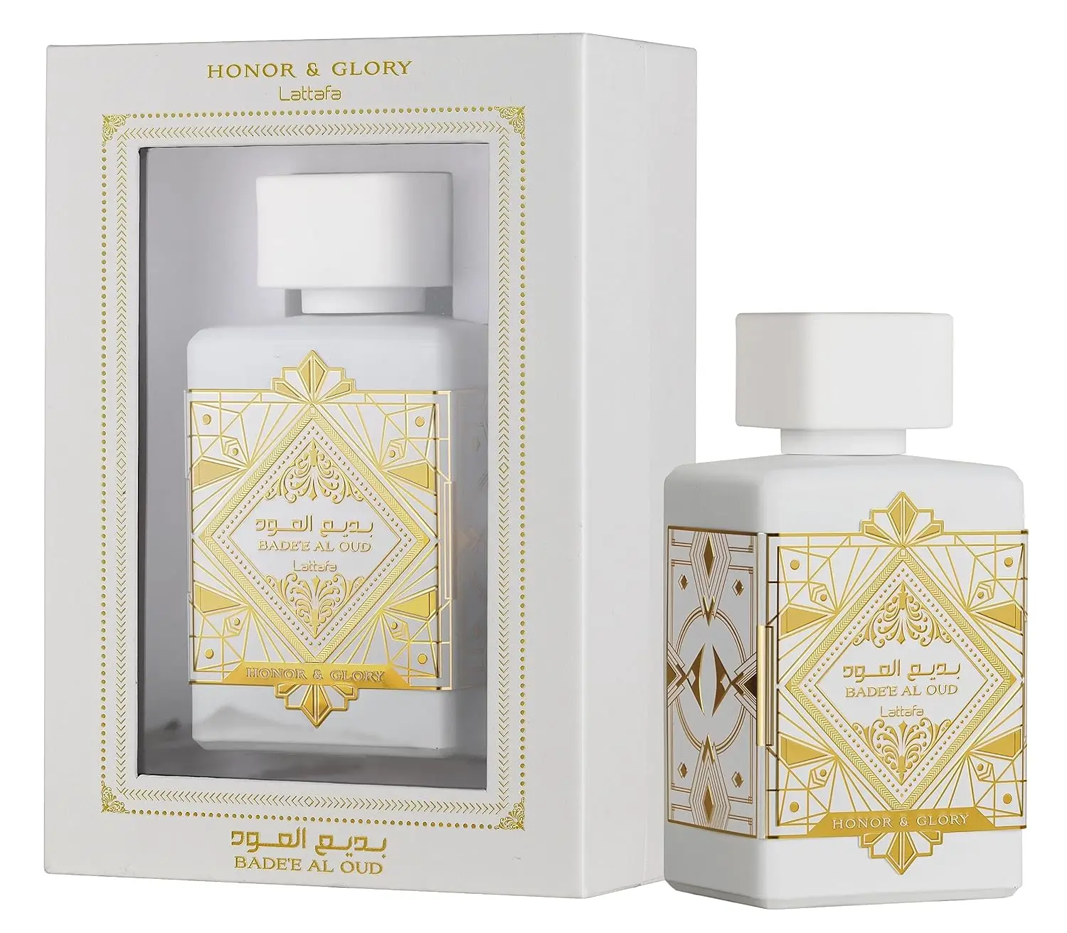Lattafa Bade'e Al Oud Honor & Glory Unisex Eau de Parfum Spray, 3.4 oz Long-Lasting Fragrance with Pineapple, Creme Brulee, Vanilla Notes, Edp Liquid Perfumes, Single Item, Fragrances, Vanilla Scents, Adults, Black Pepper Kick, Moss & Sandalwood, Regular,