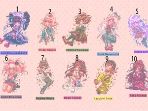 Danganronpa acrylic (2) - 3" double sided keychains cute, Perfect for keys, bags, or as a gift