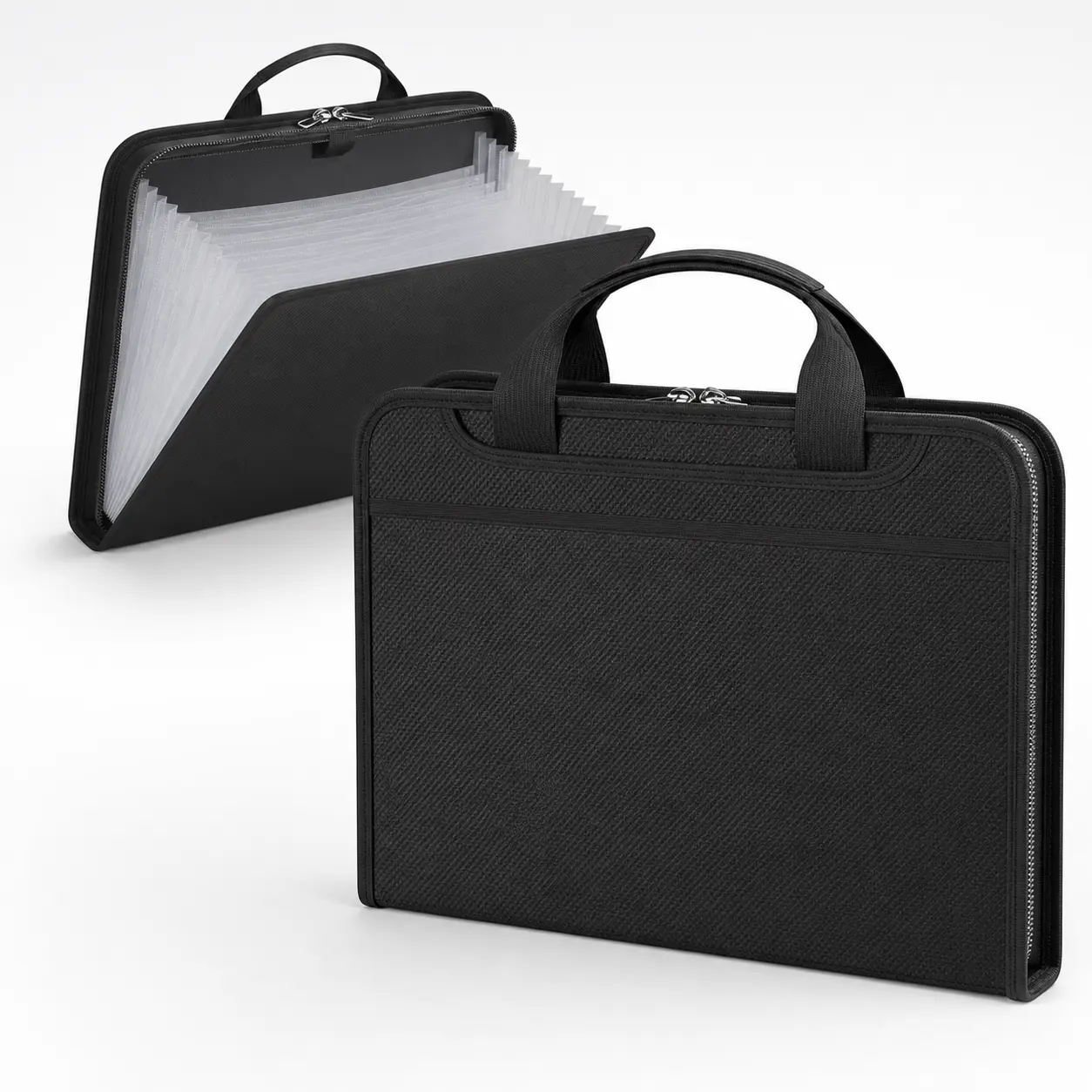 Soft-Sided Accordion File Organizer Folders - 8/13-Pockets Folio Document Organizer, 8-Pocket Std, Label Slots, Carry Handle, Fireproof Option, Flexible Fold, Expands Easily Workflow Sorter for Active Paperwork Sorting