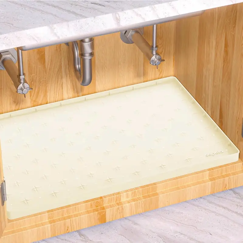 Sdpeia Under Sink Mat 22"×14" Waterproof Silicone Cabinet Liner & Sink Protector for Kitchen & Bathroom, Multi-Purpose Organizers Tray for Pets, Laundry, Cat Litter Mat