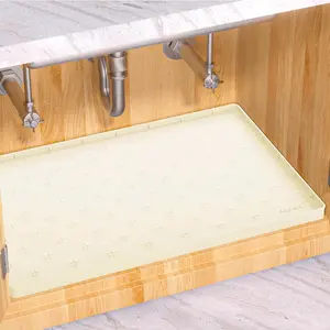 Sdpeia Under Sink Mat 22"×14" Waterproof Silicone Cabinet Liner & Sink Protector for Kitchen & Bathroom, Multi-Purpose Organizers Tray for Pets, Laundry, Cat Litter Mat