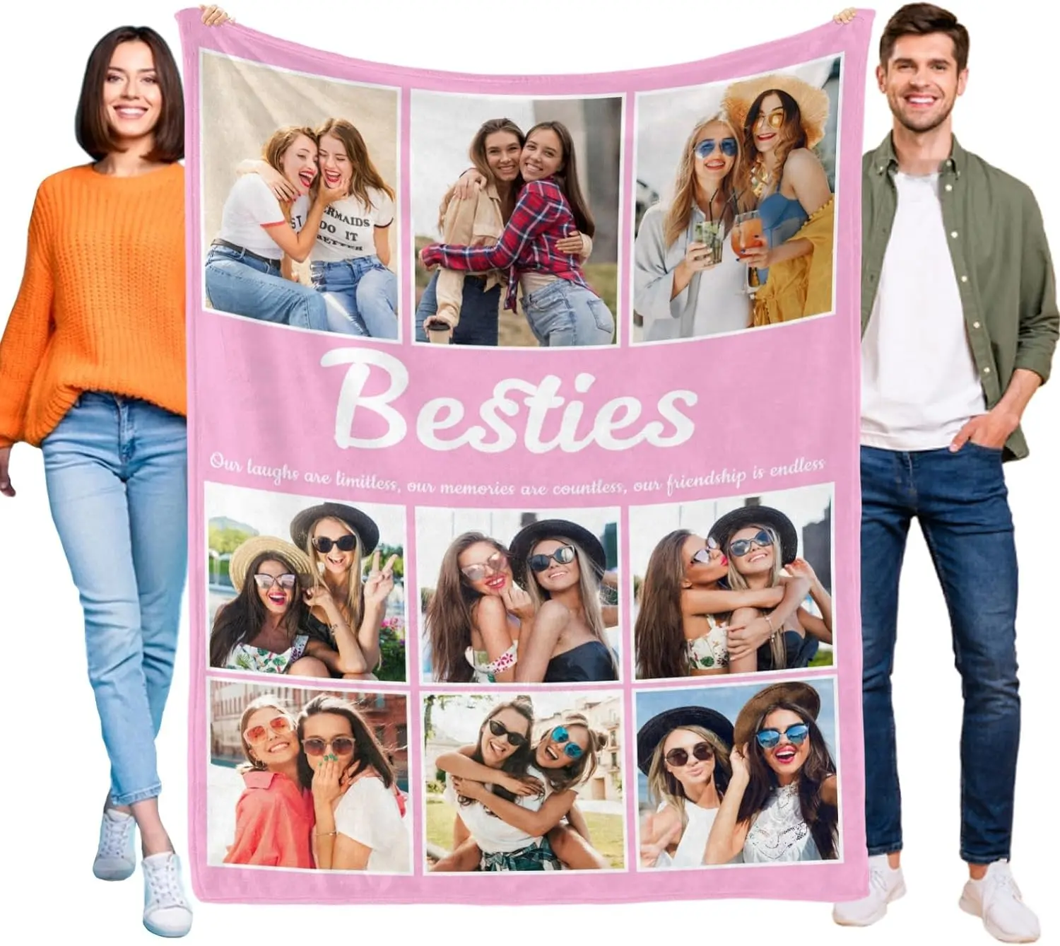 Mothers Day Blanket for Mom Grandma, Custom Blanket with Picture, Photo Collage Blankets Customized Blanket with Photos, Personalized Mother Day Birthday Gifts for Nana Grandpa Dad Friends