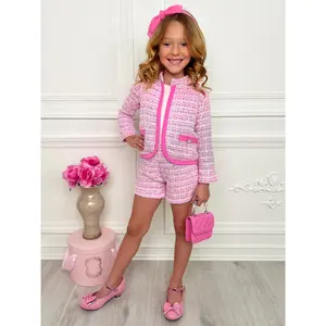 Classy Tweed Matching Blazer and Shorts Set