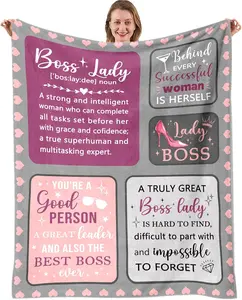 Boss Lady Gifts for Women Throw Blanket, Best Boss Day Birthday Gifts for Women, for Bosses Female, Supervisor Managergifts for Women, Boss Lady Appreciation Day Gift Blanket 50"×60"