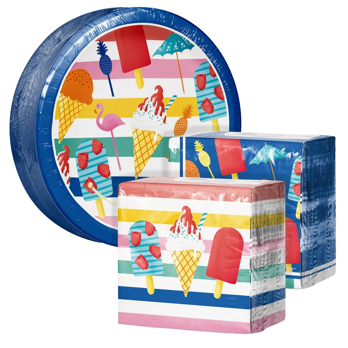 Artstyle Paper Plate and Napkin Bundle, Beat the Heat, 200-count