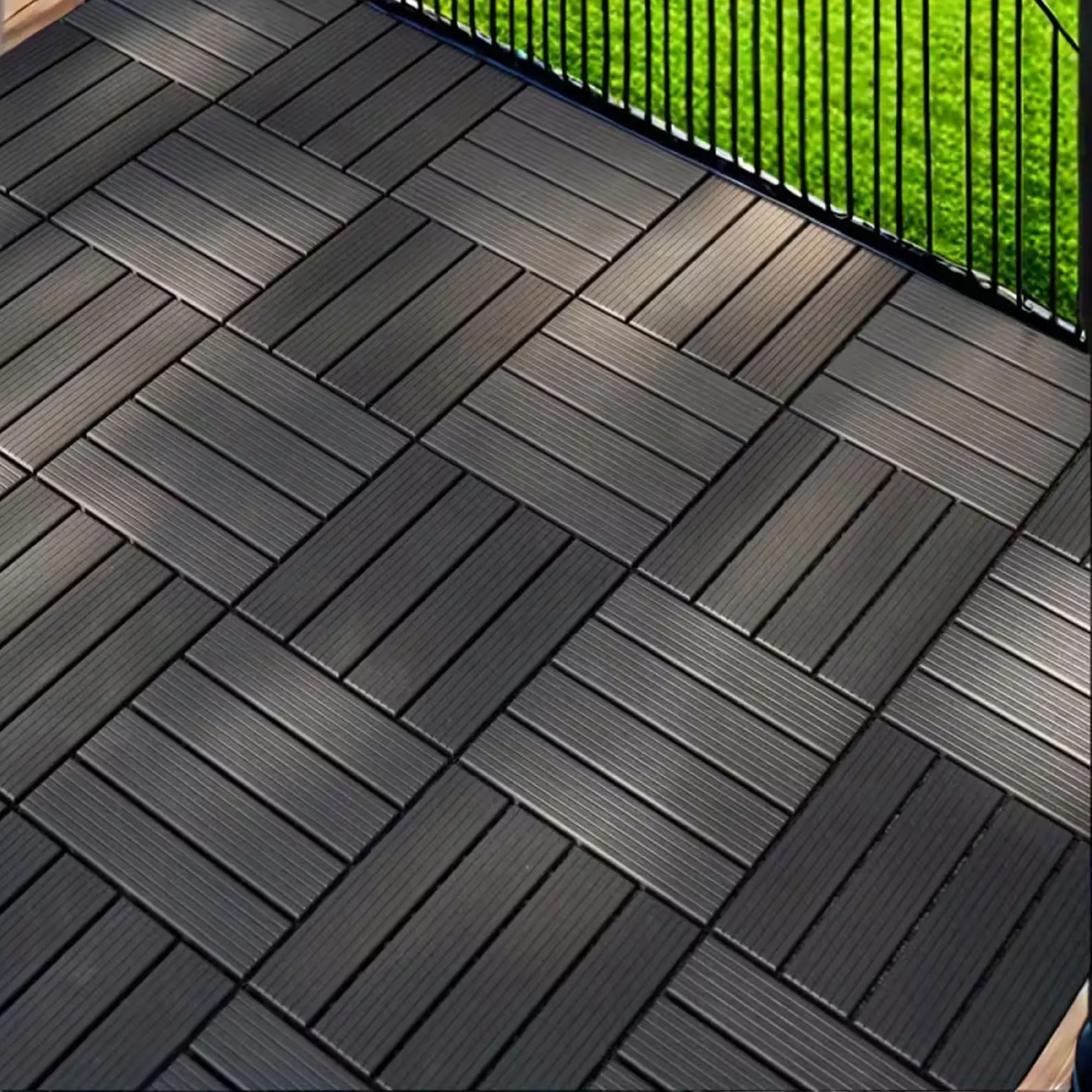 44-Pack Interlocking Deck Tile Set Flooring, 12x12in Waterproof UV-Resistant Durable Tiles for Outdoor Indoor Poolside Balcony Bathrooms Gardens Walkways, Easy Installation