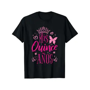 [100% Cotton] 100% CottonSweet 15 Mexican Birthday Party Quinceanera Mis Quince A Os T Shirt Round Neck Short Sleeve T Shirt