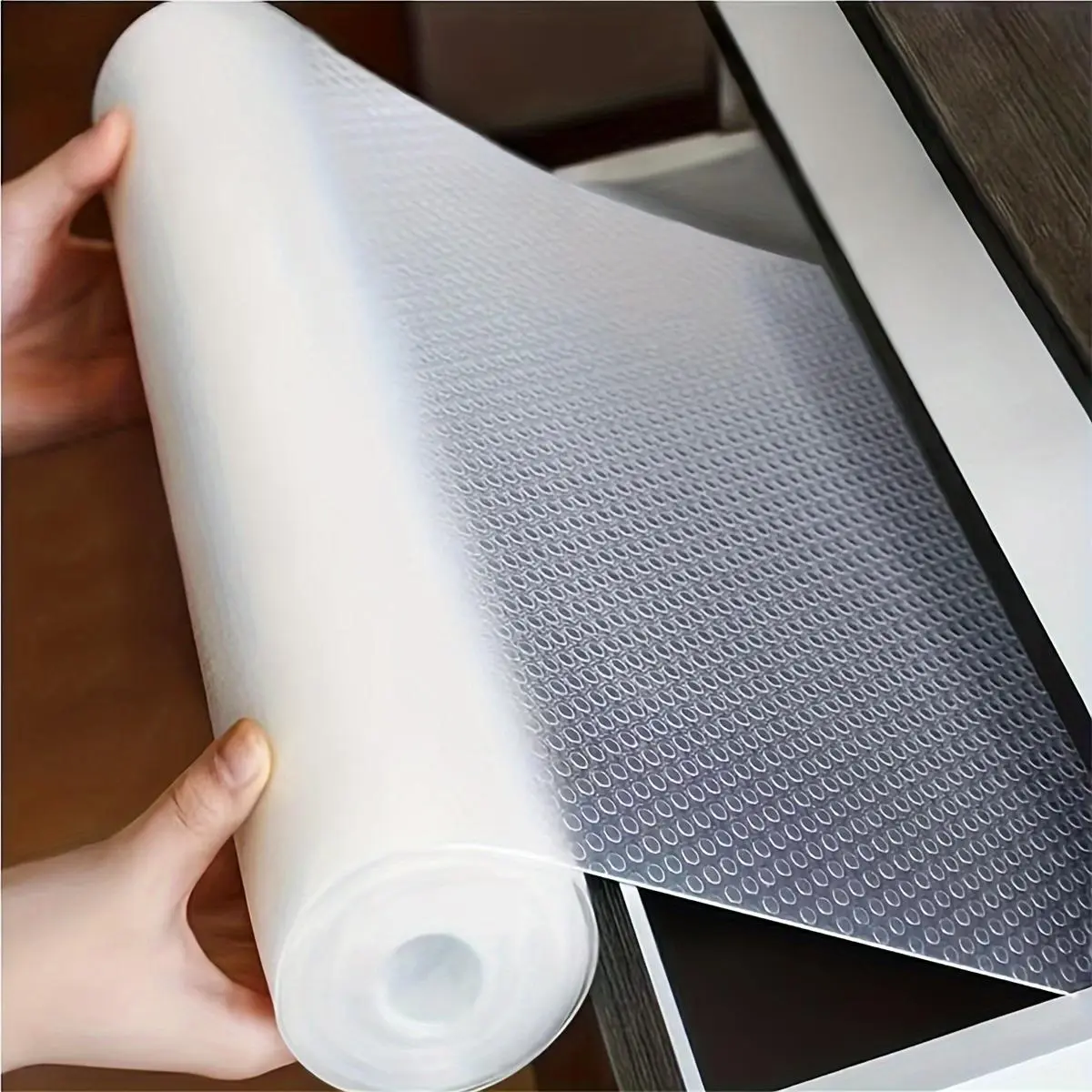 Kitchen Cabinet Liner, 1 Count Waterproof & Oil-proof Kitchen Cupboard Liner, Durable Plastic Drawer Mat, Non Adhesive Fridge Liner for Shelves, Kitchen Decorative Placemat, Household Placemat