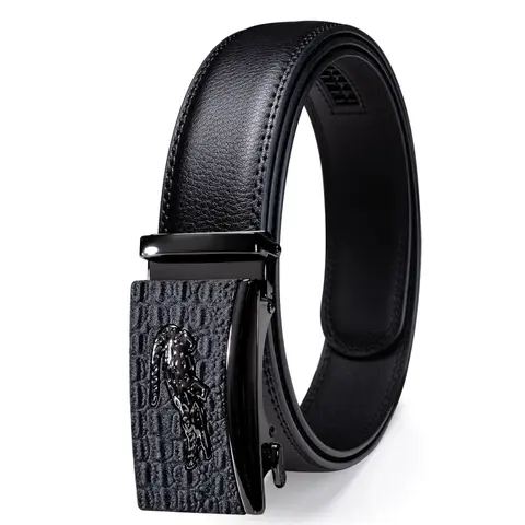 Ailisus Mens Belt Leather Easy Release Ratchet Belt for Business Casual Dress Belt with Adjustable Buckle For Mens Festival Gift