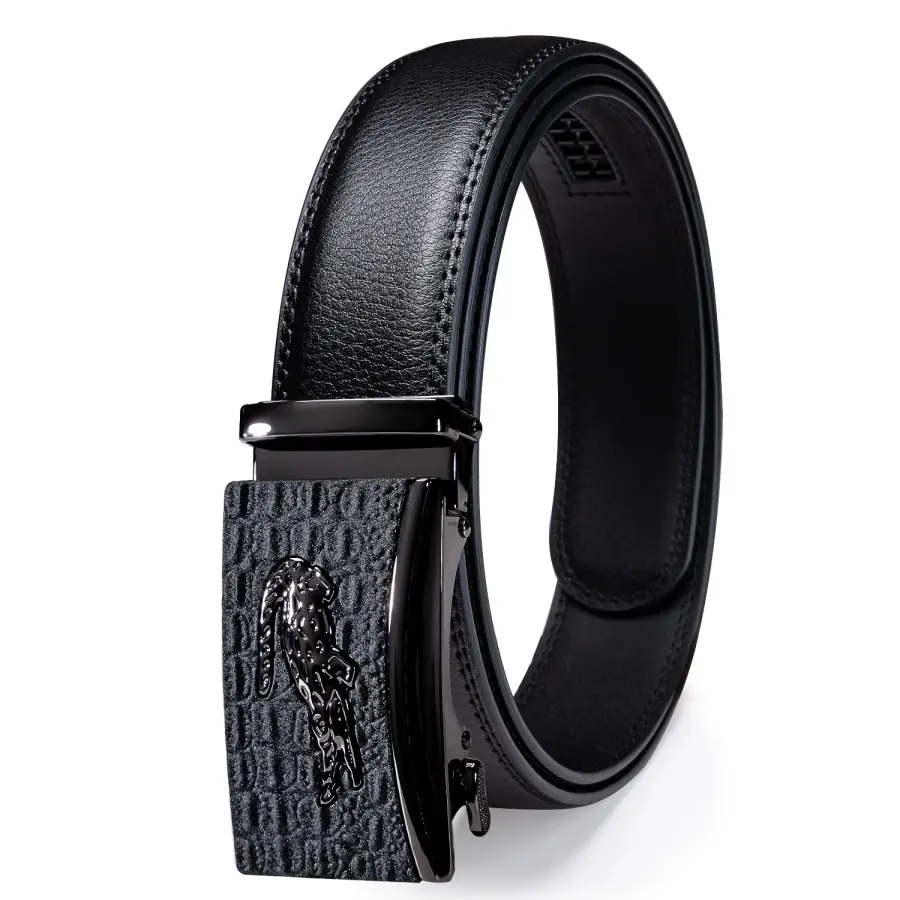 Ailisus Mens Belt Leather Easy Release Ratchet Belt for Business Casual Dress Belt with Adjustable Buckle For Mens Festival Gift