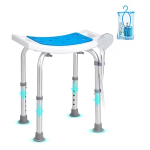VEVOR Shower Chair, Adjustable Height Shower Stool, Shower Seat for Inside Shower or Tub, Non-Slip Bench Bathtub Stool Seat for Elderly Disabled Handicap, 350 LBS Capacity