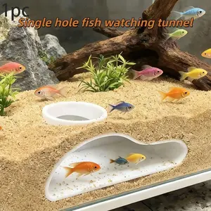 Aquarium Underground Tunnel Natural Curve, Fish Cave Hideaway for Peacock, Betta, Coral, Kuhli Loach, Pleco, Easy Install, Festive Gifts