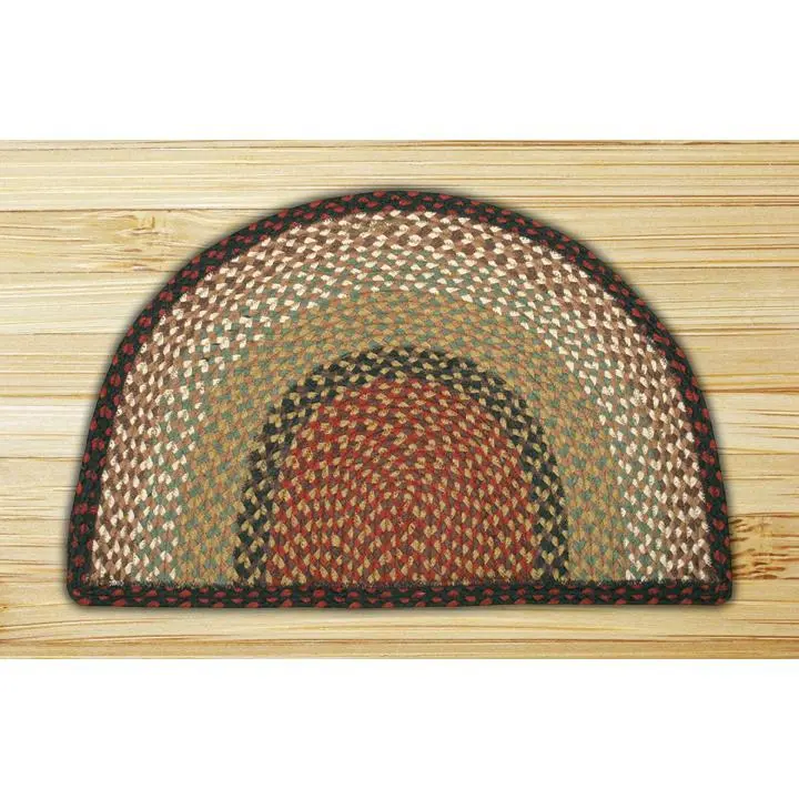 212 MAIN Capitol Importing 32-SM019 Slice-Shape Burgundy-Mustard Rug, 18 in. x 29 in. Small, for Indoor Use
