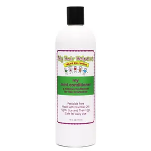 My Hair Helpers Mint Conditioner Natural Anti-Lice Solution 16oz for 2-3 Children - Gentle Peppermint Formula, Safe for Daily Use