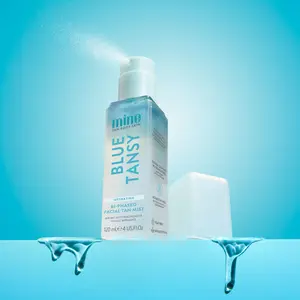 Minetan Blue Tansy Bi-Phased Clear Face Tan Mist | Blue Tansy Oil, Hyaluronic Acid Infused Facial Self Tanning Spray | Gradual Fake Tanner | Hydrating Skin Care, Cool Toned, Natural Sunless Bronze Glow, Quick Shake to Best Apply, No Orange, Sensitive Skin