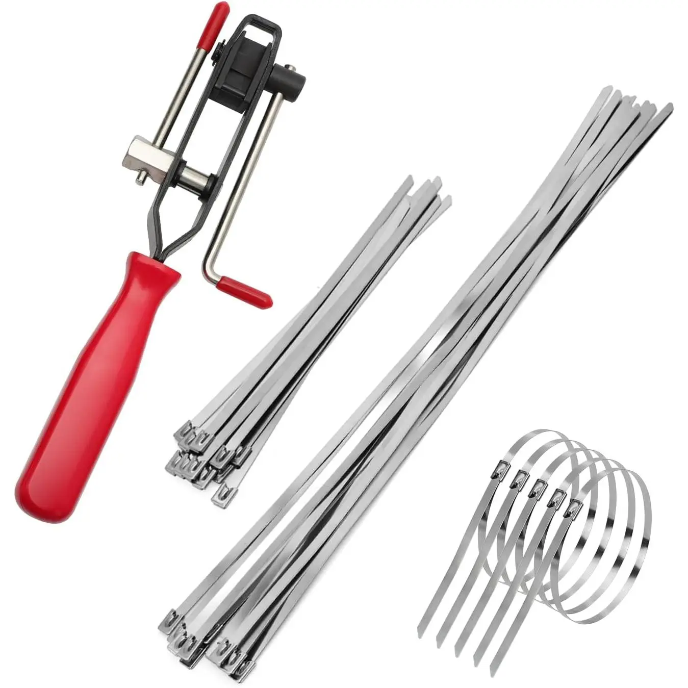 1 set Auto/ATV CV Joint Banding Boot Axle Clamp Pliers with 20PCS Stainless Steel CV Joint Boot Band Clamps for Most Cars