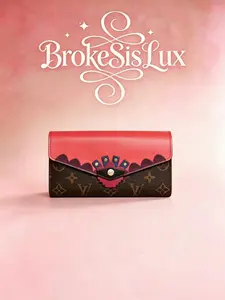 Pre-owned Louis Vuitton Portefeuille Sarah Wallet in Monogram Canvas & Multicolor Leather