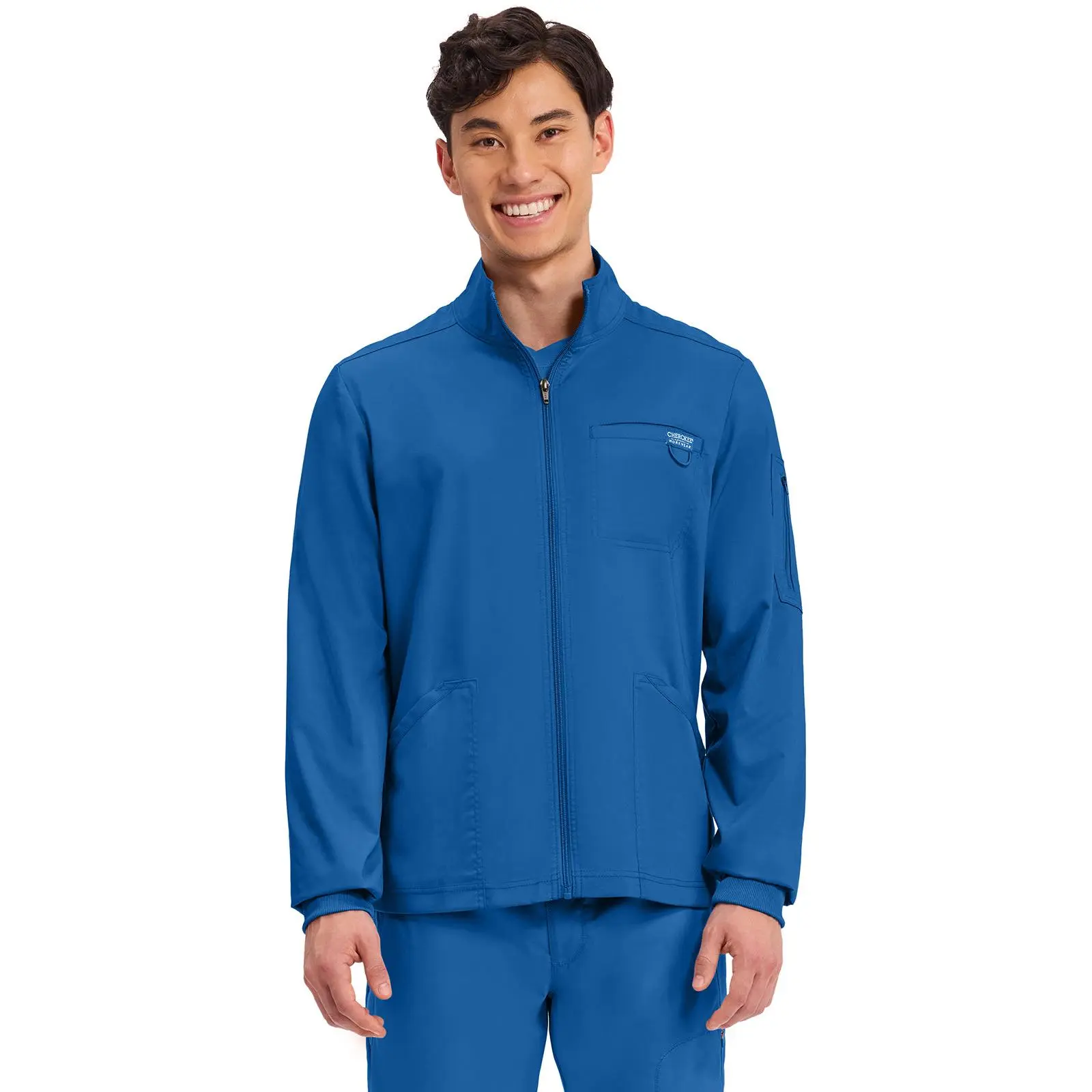 Cherokee Workwear Revolution Mens Zip Front Scrub Jacket
