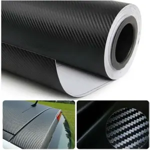 3D Black Carbon Fiber Film Twill Weave Vinyl Sheet Roll Wrap DIY Decals (12" X 60" / 1FT X 5FT)
