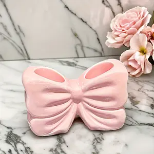 Glossy Resin Bow Tie Toothbrush Holder, Cute Design Organizing Bathroom Sink Organizer, Independent Storage Box, Decorative Home Decor Gift