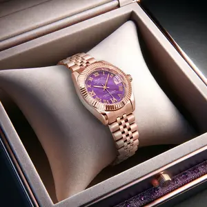 New  Stainless steel Men's Business GoldAutomatic Mechanical watch Quartz Luminous