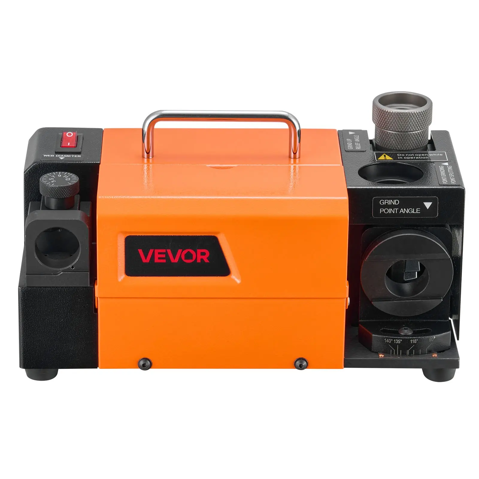 VEVOR MR-13D Drill Bit Sharpener, 3-13mm Professional Grinder with 11 Elastic Collets, CBN Wheel, Adjustable Lip Relief Angle & Front Cutting Lip, 95°-135° Adjustable Point Angle, 5800RPM Re-Sharpener, 120W, 18.7 lbs, 11.4x5.5x6.3 Inch, Angle Adjustment,