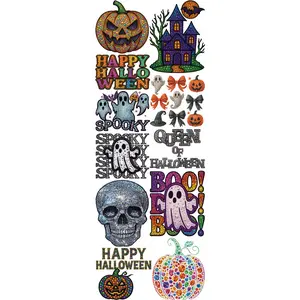 Bling Diamond Halloween DTF Heat Transfer Gangsheet - Style-Focused Flair DIY Specialty Supply, Vibrant Print, Durable for DIY Projects