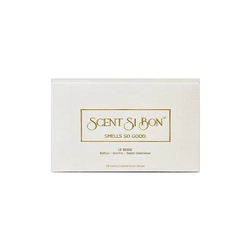Scent Si Bon Luxury Scented Dryer Sheets - Le Beige - Saffron, Jasmine, and Sweet Cedarwood Fragrance