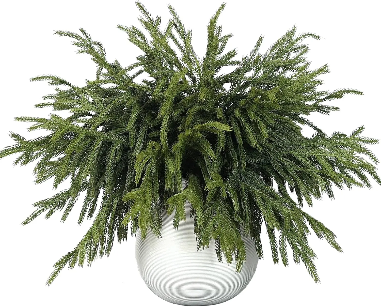 16-Piece Real Touch Norfolk Pine Branches Set, 18in Artificial Decorative Christmas Greenery Stems for Vase DIY Crafts, Home Decor