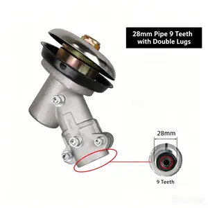 28mm 9T Double Ear Gear Head Assembly | High-Torque Brush Cutter Replacement Part universal grass trimmer accessory weeding wheel