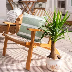 Kirklands Natural Wood Wicker Outdoor Accent Chair