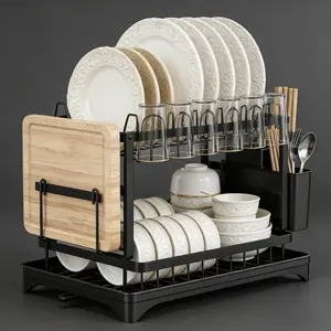 2-Tier Stainless Steel Dish Rack | Over Sink Kitchen Organizer