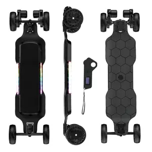 Hopcycle 3000W Off Road Electric Skateboard with Ambient Light & Remote Control,Campus  Electric Skateboard with Remote, Top Speed Up to 32 Mph, 4 Speed Smooth Braking, Easy Carry Handle Design, Suitable for Adults & Teens outdoorfun