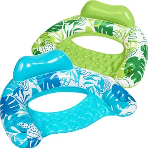 Sloosh Inflatable Pool Floats Adult, 2 Pack Pool Chairs with Cup Holders, Blow up Floating Pool Floats Chair Father's Day Gifts TikTokShopSummerTurnup