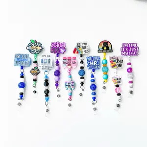 Beaded Retractable Badge Reel Collection 1