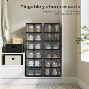 Collapsible Foldable Shoe Box Stackable Shoe Storage Cabinet Dustproof Waterproof Easy To Clean Portable Shoe Organizer For Dorm Entryway