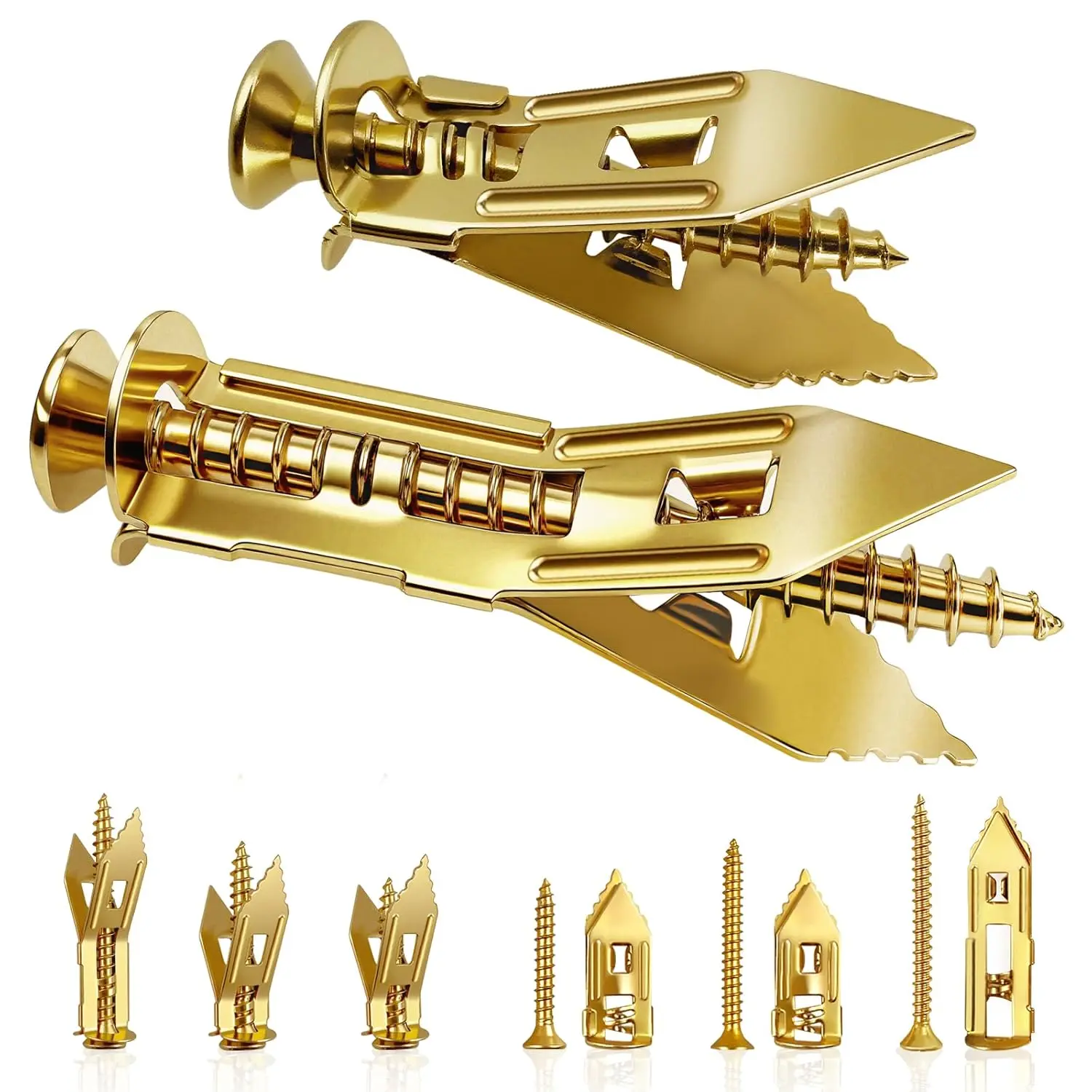 88 count Self Drilling Drywall Anchors with Screws Kit, 2 Sizes Dry Wall Anchor & 3 Sizes Metal Expansion Bolt for Drywall, Zinc-Plated Steel, No Drill, Heavy Duty-Holds 80lbs for Wall Hanging