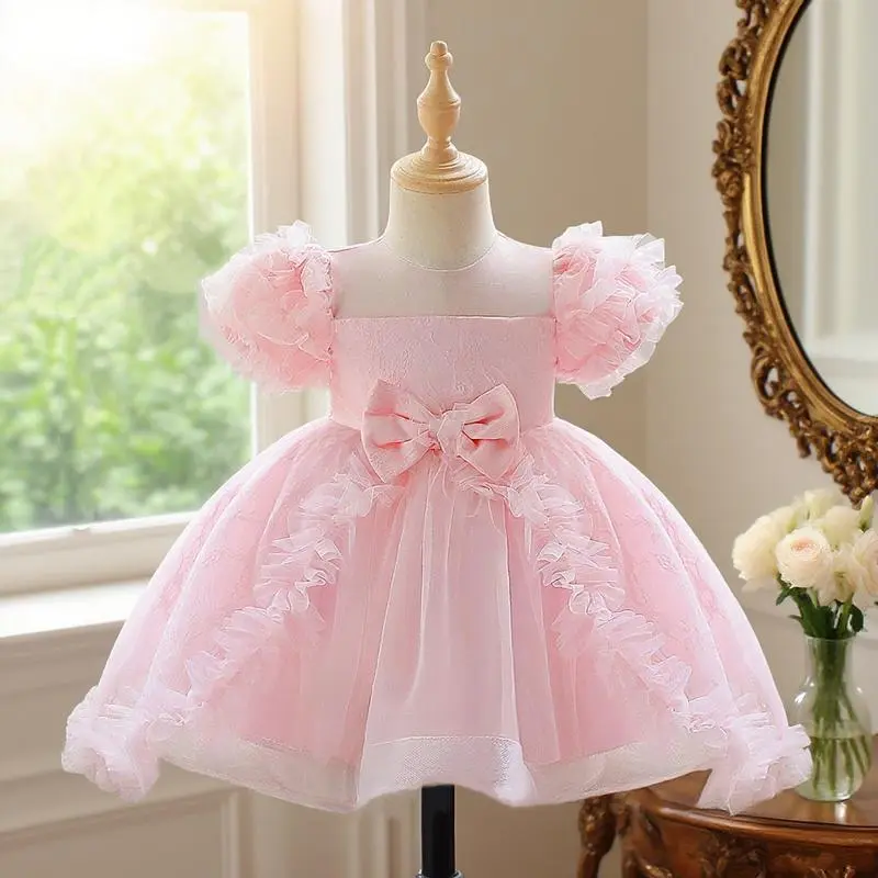 birthday dress gift Shades of Pink Full Skirt Dress -Long Pink Dress -Pink Dress, Girls Bi