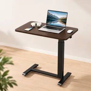 Adjustable Mobile Bed Table with Wheels, Versatile Overbed Laptop Desk & Standing Workstation, Rolling Computer Cart for Bed, Sofa, Home Office, Bedroom & Living Room, Height Adjustable Portable Side Table for Work, Study & Reading
